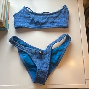 blue triangl bikini